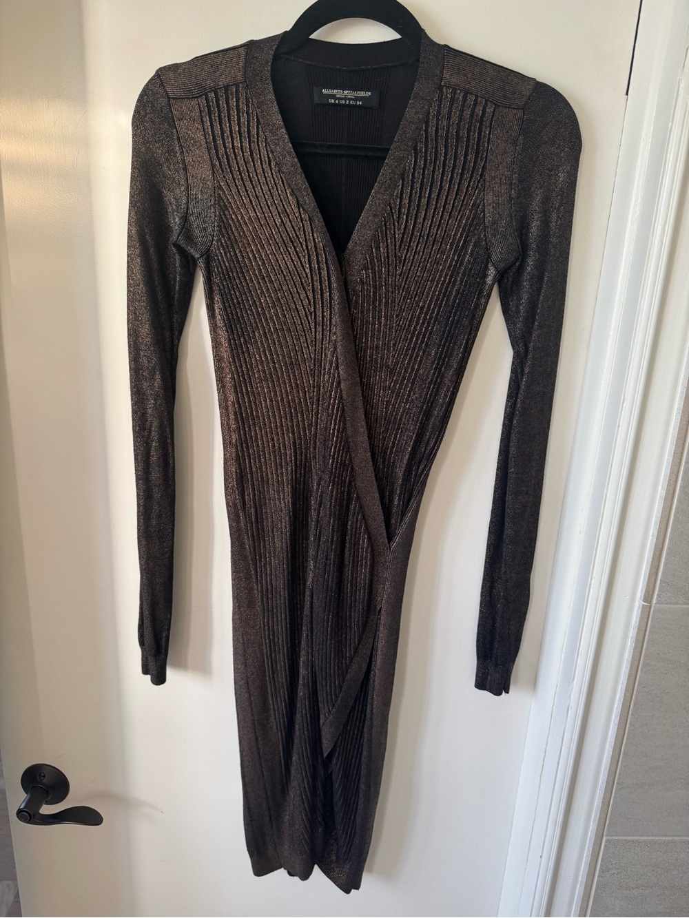 All Saints metallic knot dress